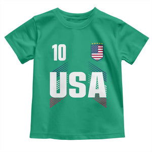 USA Soccer Sports Graphic Number 10 Jersey Style Toddler T Shirt Proud Fans Game Day Pride TS02 Irish Green Print Your Wear