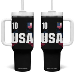 USA Soccer Sports Graphic Number 10 Jersey Style Tumbler With Handle Proud Fans Game Day Pride TS02 One Size: 40 oz Black Print Your Wear
