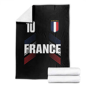 France Soccer Sports Graphic Number 10 Jersey Style Throw Blanket Proud French Football Fans Game Day Pride TS02 Black Print Your Wear