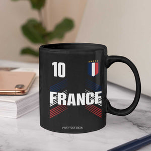 France Soccer Sports Graphic Number 10 Jersey Style Coffee Mug Proud French Football Fans Game Day Pride TS02 Print Your Wear