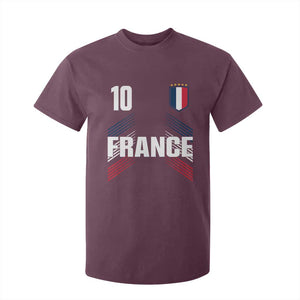 France Soccer Sports Graphic Number 10 Jersey Style T Shirt For Kid Proud French Football Fans Game Day Pride TS02 Maroon Print Your Wear