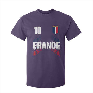 France Soccer Sports Graphic Number 10 Jersey Style T Shirt For Kid Proud French Football Fans Game Day Pride TS02 Purple Print Your Wear