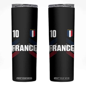 France Soccer Sports Graphic Number 10 Jersey Style Skinny Tumbler Proud French Football Fans Game Day Pride TS02 Black Print Your Wear