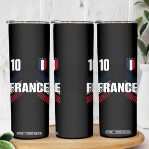 France Soccer Sports Graphic Number 10 Jersey Style Skinny Tumbler Proud French Football Fans Game Day Pride TS02 Print Your Wear