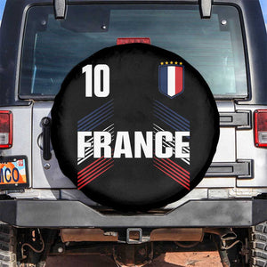 France Soccer Sports Graphic Number 10 Jersey Style Spare Tire Cover Proud French Football Fans Game Day Pride TS02 No hole Black Print Your Wear