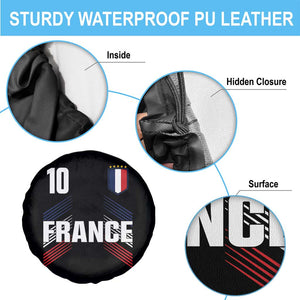 France Soccer Sports Graphic Number 10 Jersey Style Spare Tire Cover Proud French Football Fans Game Day Pride TS02 Print Your Wear