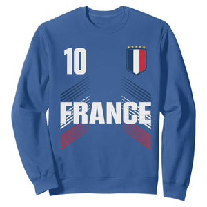 France Soccer Sports Graphic Number 10 Jersey Style Sweatshirt Proud French Football Fans Game Day Pride TS02 Royal Blue Print Your Wear