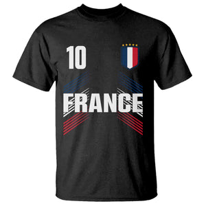 France Soccer Sports Graphic Number 10 Jersey Style T Shirt Proud French Football Fans Game Day Pride TS02 Black Print Your Wear