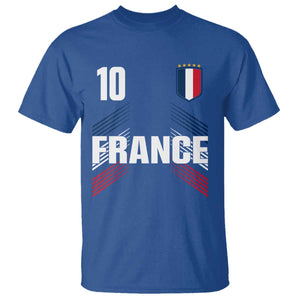 France Soccer Sports Graphic Number 10 Jersey Style T Shirt Proud French Football Fans Game Day Pride TS02 Royal Blue Print Your Wear