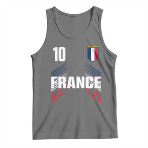 France Soccer Sports Graphic Number 10 Jersey Style Tank Top Proud French Football Fans Game Day Pride TS02 Black Heather Print Your Wear