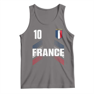 France Soccer Sports Graphic Number 10 Jersey Style Tank Top Proud French Football Fans Game Day Pride TS02 Deep Heather Print Your Wear