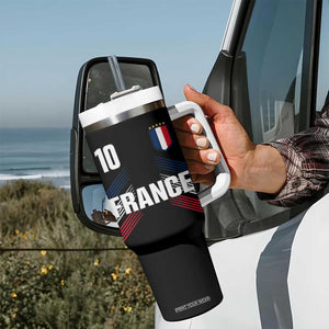 France Soccer Sports Graphic Number 10 Jersey Style Tumbler With Handle Proud French Football Fans Game Day Pride TS02 Print Your Wear
