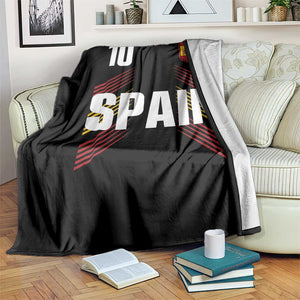 Spain Soccer Sports Graphic Number 10 Jersey Style Throw Blanket Proud Spanish Football Fans Game Day Pride TS02 Print Your Wear