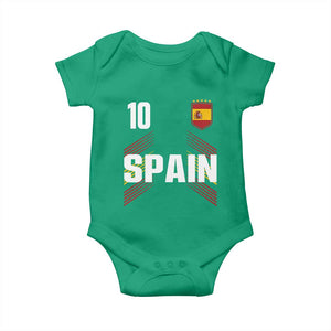 Spain Soccer Sports Graphic Number 10 Jersey Style Baby Onesie Proud Spanish Football Fans Game Day Pride TS02 Irish Green Print Your Wear