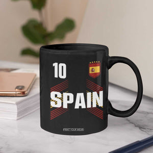 Spain Soccer Sports Graphic Number 10 Jersey Style Coffee Mug Proud Spanish Football Fans Game Day Pride TS02 Print Your Wear