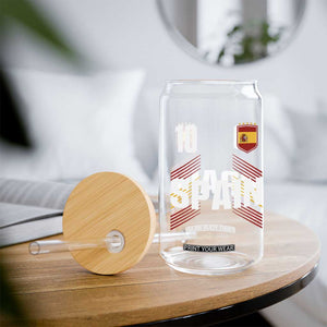 Spain Soccer Sports Graphic Number 10 Jersey Style Glass Can Proud Spanish Football Fans Game Day Pride TS02 Print Your Wear