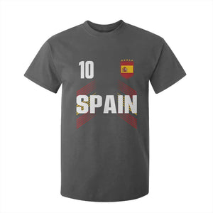 Spain Soccer Sports Graphic Number 10 Jersey Style T Shirt For Kid Proud Spanish Football Fans Game Day Pride TS02 Dark Heather Print Your Wear