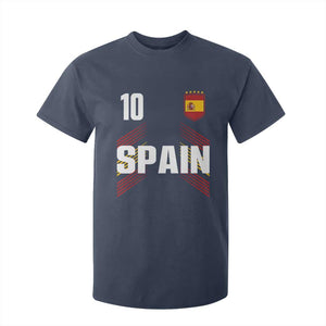 Spain Soccer Sports Graphic Number 10 Jersey Style T Shirt For Kid Proud Spanish Football Fans Game Day Pride TS02 Navy Print Your Wear