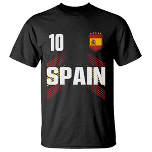 Spain Soccer Sports Graphic Number 10 Jersey Style T Shirt Proud Spanish Football Fans Game Day Pride TS02 Black Print Your Wear
