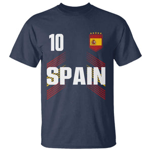 Spain Soccer Sports Graphic Number 10 Jersey Style T Shirt Proud Spanish Football Fans Game Day Pride TS02 Navy Print Your Wear