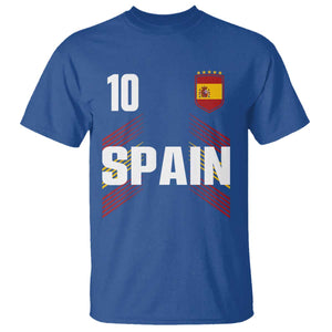 Spain Soccer Sports Graphic Number 10 Jersey Style T Shirt Proud Spanish Football Fans Game Day Pride TS02 Royal Blue Print Your Wear