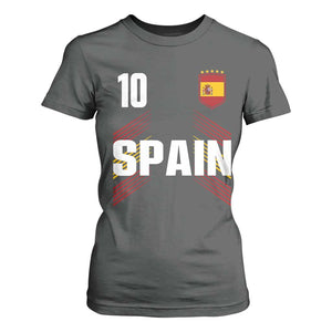 Spain Soccer Sports Graphic Number 10 Jersey Style T Shirt For Women Proud Spanish Football Fans Game Day Pride TS02 Dark Heather Print Your Wear