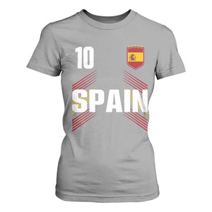 Spain Soccer Sports Graphic Number 10 Jersey Style T Shirt For Women Proud Spanish Football Fans Game Day Pride TS02 Sport Gray Print Your Wear