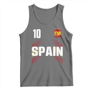 Spain Soccer Sports Graphic Number 10 Jersey Style Tank Top Proud Spanish Football Fans Game Day Pride TS02 Black Heather Print Your Wear