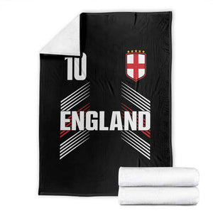 England Soccer Sports Graphic Number 10 Jersey Style Throw Blanket Proud St George Cross Football Fans Game Day Pride TS02 Black Print Your Wear
