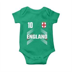 England Soccer Sports Graphic Number 10 Jersey Style Baby Onesie Proud St George Cross Football Fans Game Day Pride TS02 Irish Green Print Your Wear