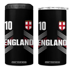 England Soccer Sports Graphic Number 10 Jersey Style 4 in 1 Can Cooler Tumbler Proud St George Cross Football Fans Game Day Pride TS02 One Size: 16 oz Black Print Your Wear