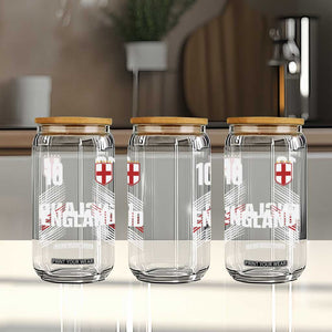 England Soccer Sports Graphic Number 10 Jersey Style Glass Can Proud St George Cross Football Fans Game Day Pride TS02 Print Your Wear
