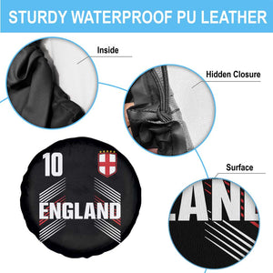 England Soccer Sports Graphic Number 10 Jersey Style Spare Tire Cover Proud St George Cross Football Fans Game Day Pride TS02 Print Your Wear