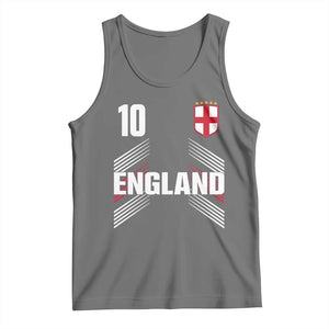 England Soccer Sports Graphic Number 10 Jersey Style Tank Top Proud St George Cross Football Fans Game Day Pride TS02 Black Heather Print Your Wear