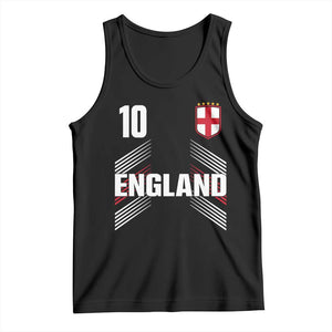 England Soccer Sports Graphic Number 10 Jersey Style Tank Top Proud St George Cross Football Fans Game Day Pride TS02 Black Print Your Wear