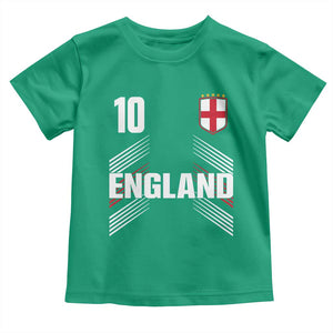 England Soccer Sports Graphic Number 10 Jersey Style Toddler T Shirt Proud St George Cross Football Fans Game Day Pride TS02 Irish Green Print Your Wear