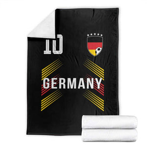 Germany Soccer Sports Graphic Number 10 Jersey Style Throw Blanket Proud German Football Fans Game Day Pride TS02 Black Print Your Wear