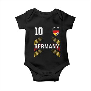 Germany Soccer Sports Graphic Number 10 Jersey Style Baby Onesie Proud German Football Fans Game Day Pride TS02 Black Print Your Wear