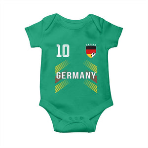 Germany Soccer Sports Graphic Number 10 Jersey Style Baby Onesie Proud German Football Fans Game Day Pride TS02 Irish Green Print Your Wear