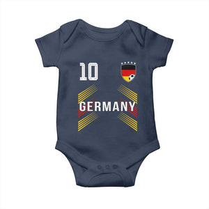 Germany Soccer Sports Graphic Number 10 Jersey Style Baby Onesie Proud German Football Fans Game Day Pride TS02 Navy Print Your Wear