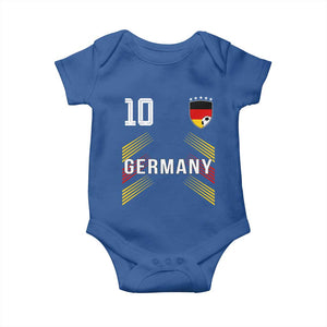 Germany Soccer Sports Graphic Number 10 Jersey Style Baby Onesie Proud German Football Fans Game Day Pride TS02 Royal Blue Print Your Wear