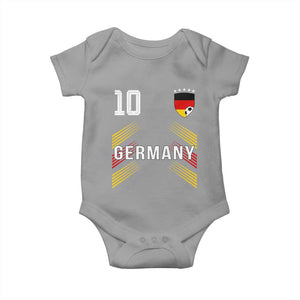 Germany Soccer Sports Graphic Number 10 Jersey Style Baby Onesie Proud German Football Fans Game Day Pride TS02 Sport Gray Print Your Wear