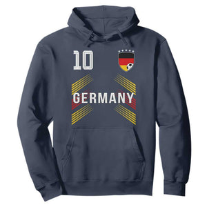 Germany Soccer Sports Graphic Number 10 Jersey Style Hoodie Proud German Football Fans Game Day Pride TS02 Navy Print Your Wear