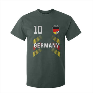Germany Soccer Sports Graphic Number 10 Jersey Style T Shirt For Kid Proud German Football Fans Game Day Pride TS02 Dark Forest Green Print Your Wear