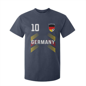 Germany Soccer Sports Graphic Number 10 Jersey Style T Shirt For Kid Proud German Football Fans Game Day Pride TS02 Navy Print Your Wear