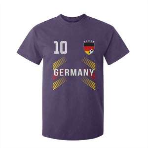Germany Soccer Sports Graphic Number 10 Jersey Style T Shirt For Kid Proud German Football Fans Game Day Pride TS02 Purple Print Your Wear