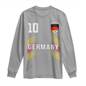 Germany Soccer Sports Graphic Number 10 Jersey Style Long Sleeve Shirt Proud German Football Fans Game Day Pride TS02 Sport Gray Print Your Wear