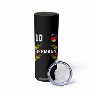 Germany Soccer Sports Graphic Number 10 Jersey Style Skinny Tumbler Proud German Football Fans Game Day Pride TS02 Print Your Wear