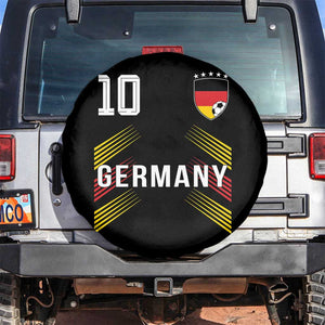 Germany Soccer Sports Graphic Number 10 Jersey Style Spare Tire Cover Proud German Football Fans Game Day Pride TS02 No hole Black Print Your Wear