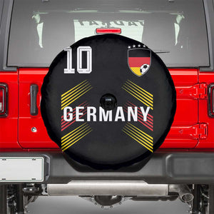 Germany Soccer Sports Graphic Number 10 Jersey Style Spare Tire Cover Proud German Football Fans Game Day Pride TS02 Black Print Your Wear